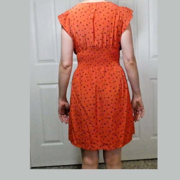 Orange Dress Chiffon Layers London British Designer Schoolgirl Chic UK 10 = US 6 - Picture 3 of 10